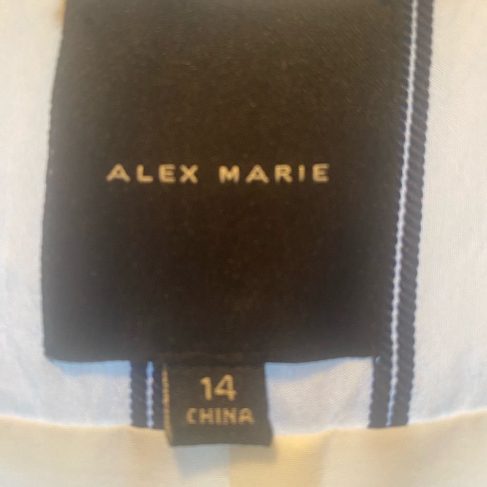 Alex Marie Striped Navy and White Midi Dress - Picture 7 of 7